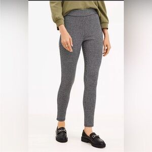 LOFT Black and White Houndstooth Leggings